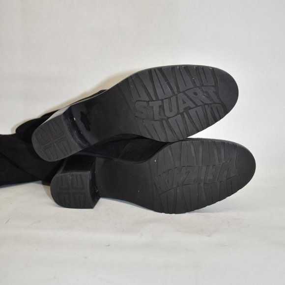 $800 STUART WEITZMAN Urban Over the Knee Boot BLACK BLOCK SUEDE 7.5 (PA28) - Picture 8 of 9